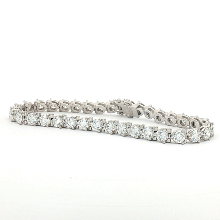 Platinum Tennis Bracelet with Round Brilliant Cut Diamonds