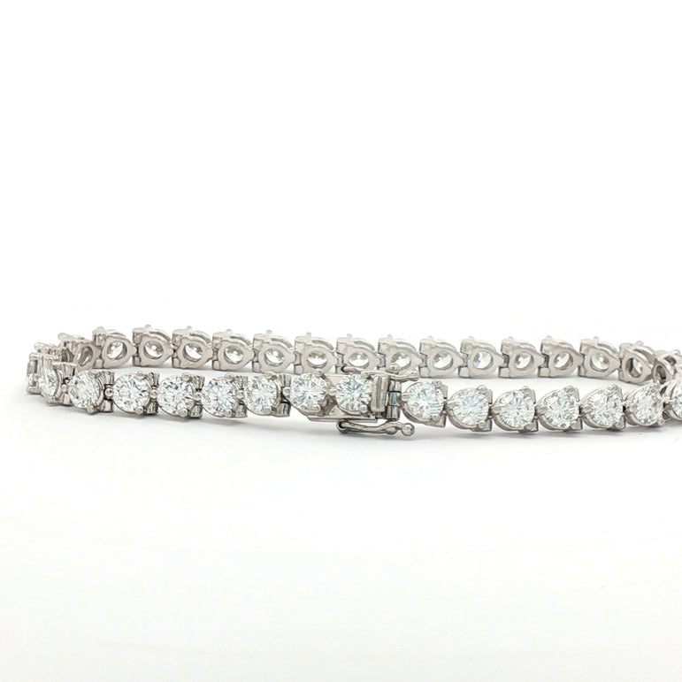 Platinum Tennis Bracelet with Round Brilliant Cut Diamonds