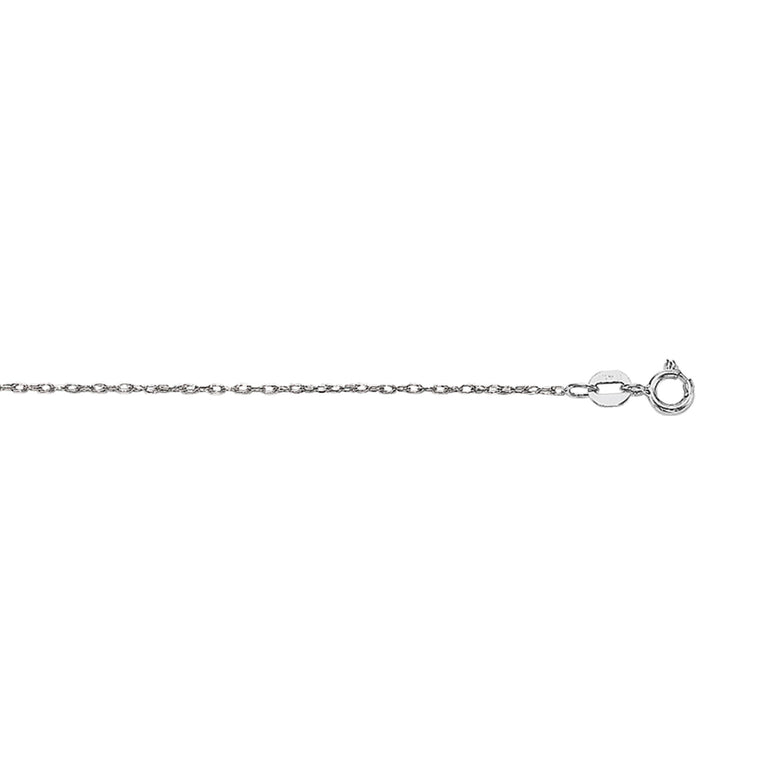 14K Gold .8mm Machine Rope Chain (Carded) -White | Spring Ring