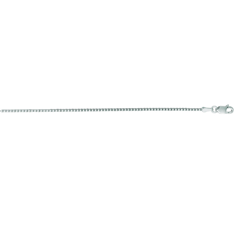 14K Gold 1.1mm Classic Box Chain -White | Lobster