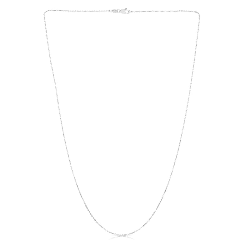 14K Gold 0.87mm Diamond Cut Cable Chain-White | Lobster