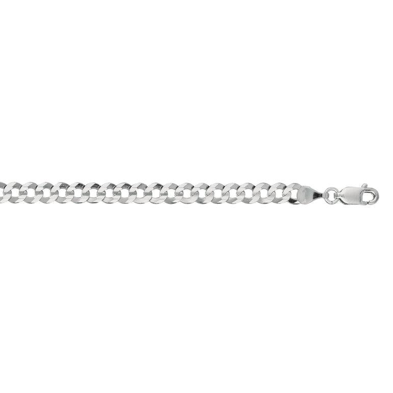 14K Gold 4.7mm Comfort Curb Chain -White | Lobster