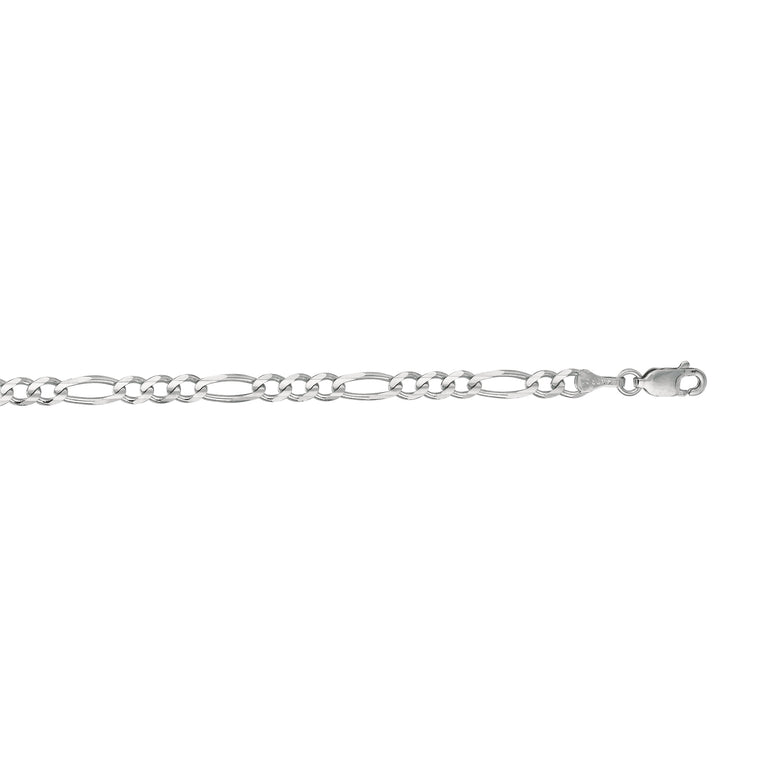 14K Gold 3.8mm Figaro Chain -White | Lobster