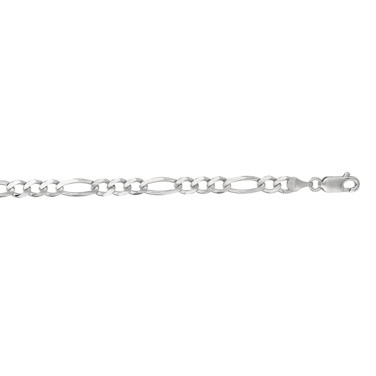 14K Gold 4.6mm Figaro Chain -White | Lobster