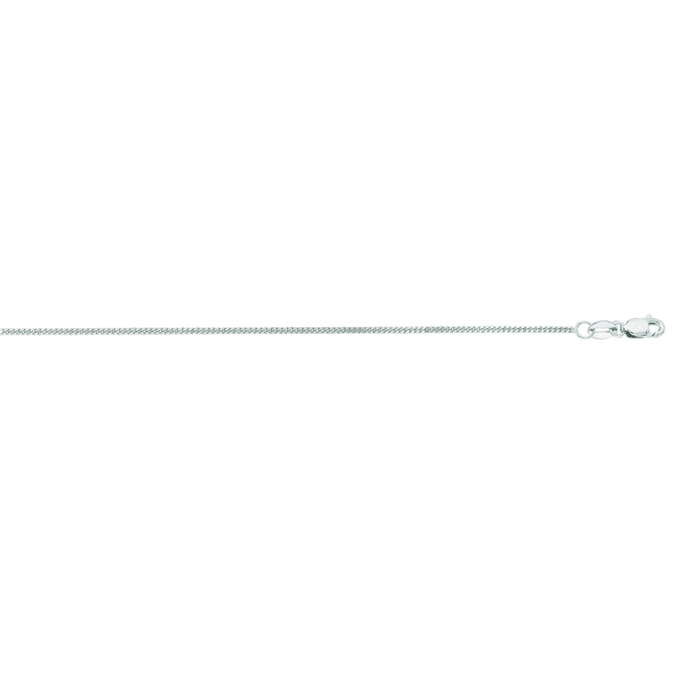 14K Gold 1mm Gourmette Chain-White | Lobster