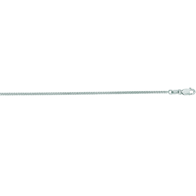 14K Gold 1.4mm Gourmette Chain-White | Lobster