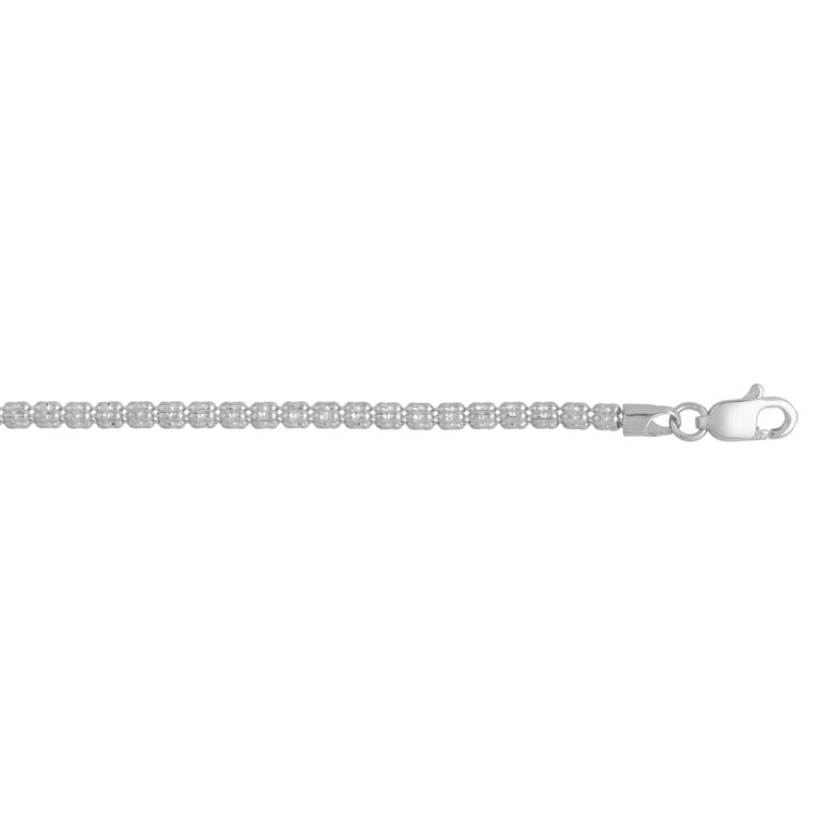 14K 2.74mm Fancy Ice Chain -White | Lobster