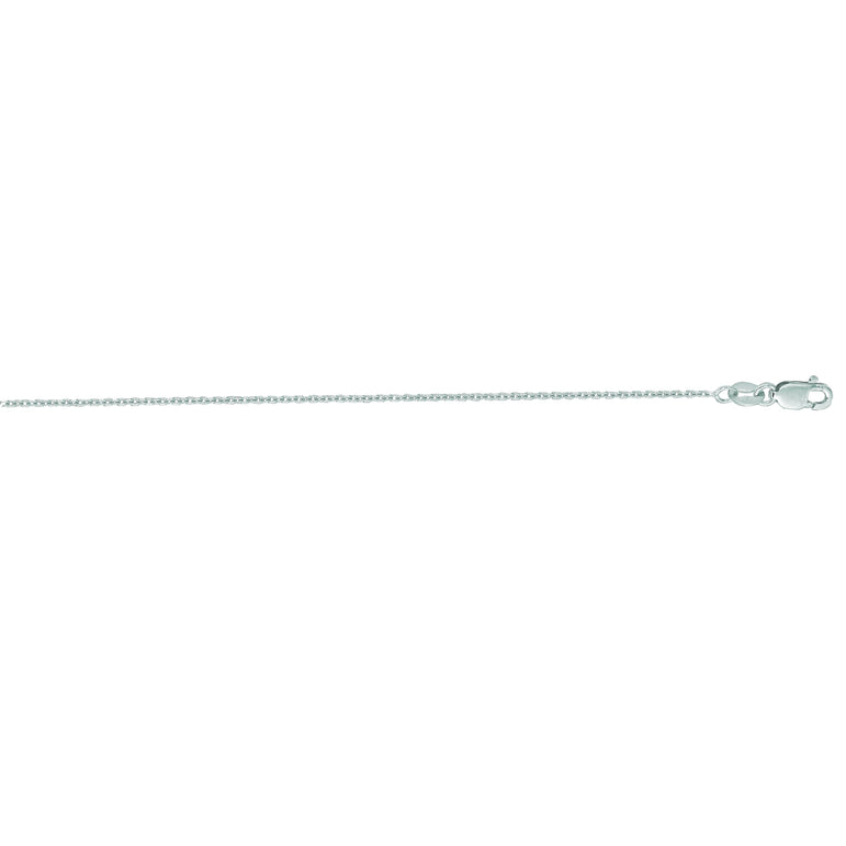 14K Gold 1.1mm Diamond Cut Cable Chain -White | Lobster