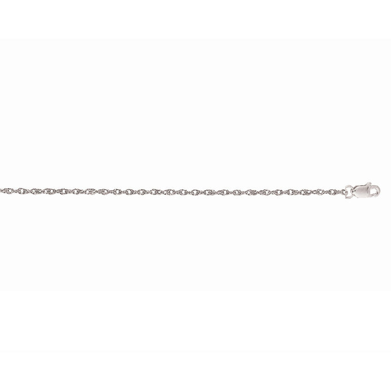 14K Gold .85mm Machine Rope Chain (Carded) -White | Lobster