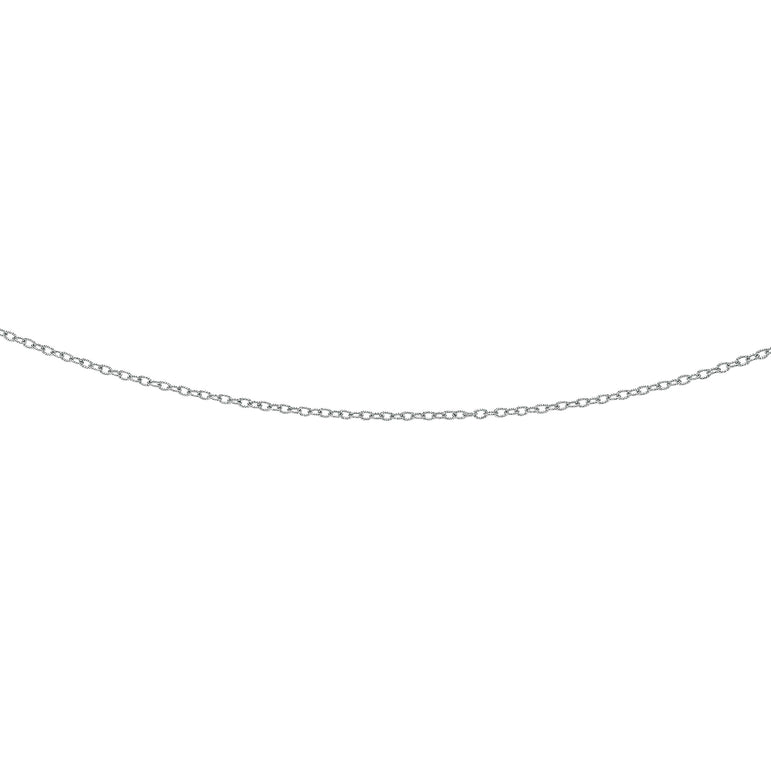 14K Gold 2.3mm Textured Cable Chain-White | Lobster