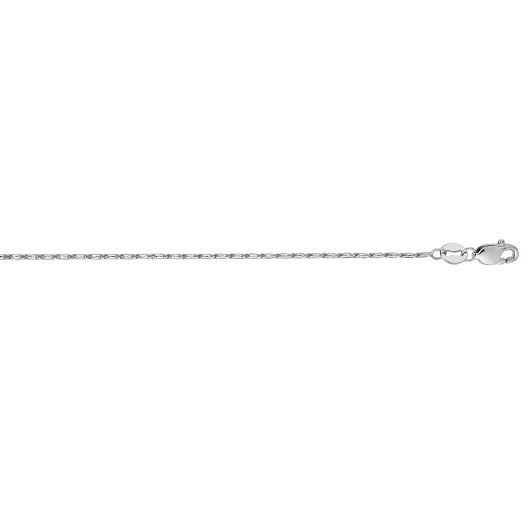14K Gold 1mm Lumina Chain -White | Lobster