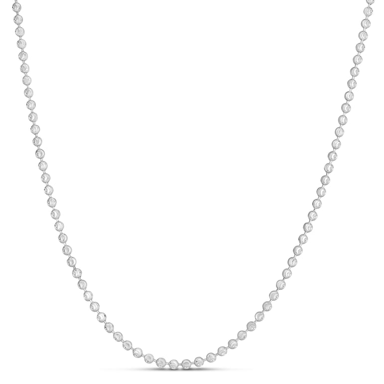 14K 2.5mm Moon Chain-White | Lobster
