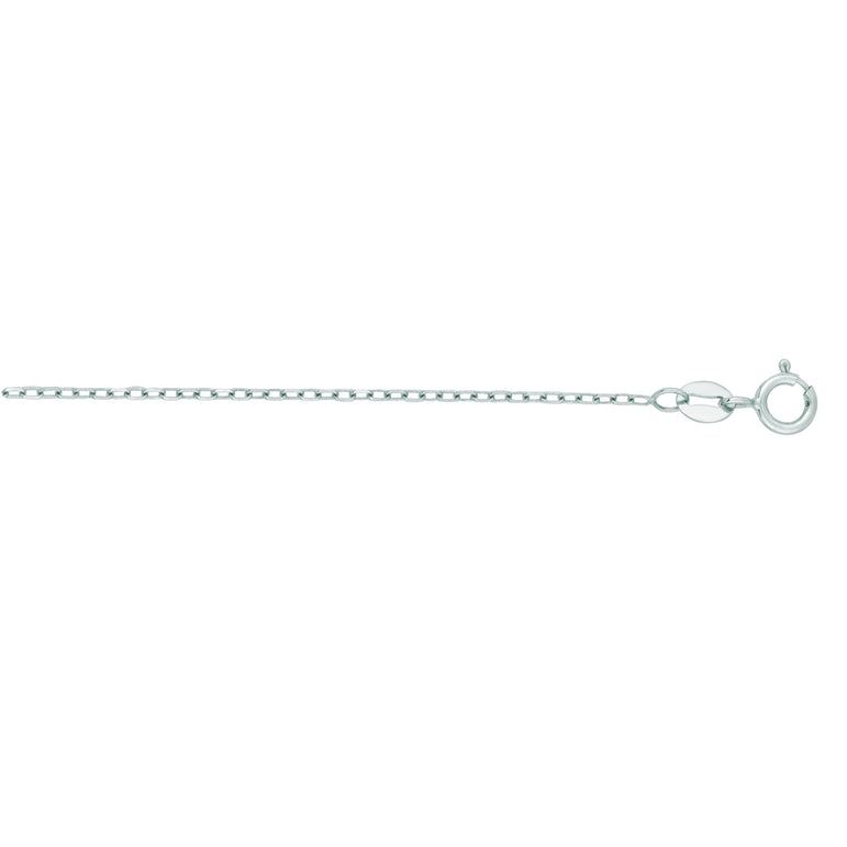 14K Gold 1.2mm Open Cable Chain-White | Spring Ring