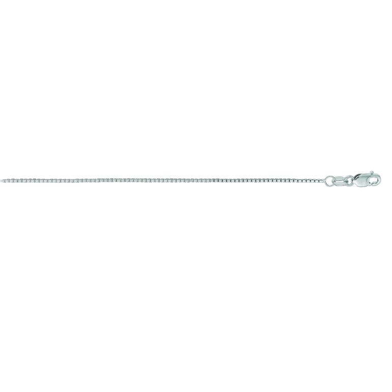 14K Gold 1mm Octagonal Box Chain -White | Lobster