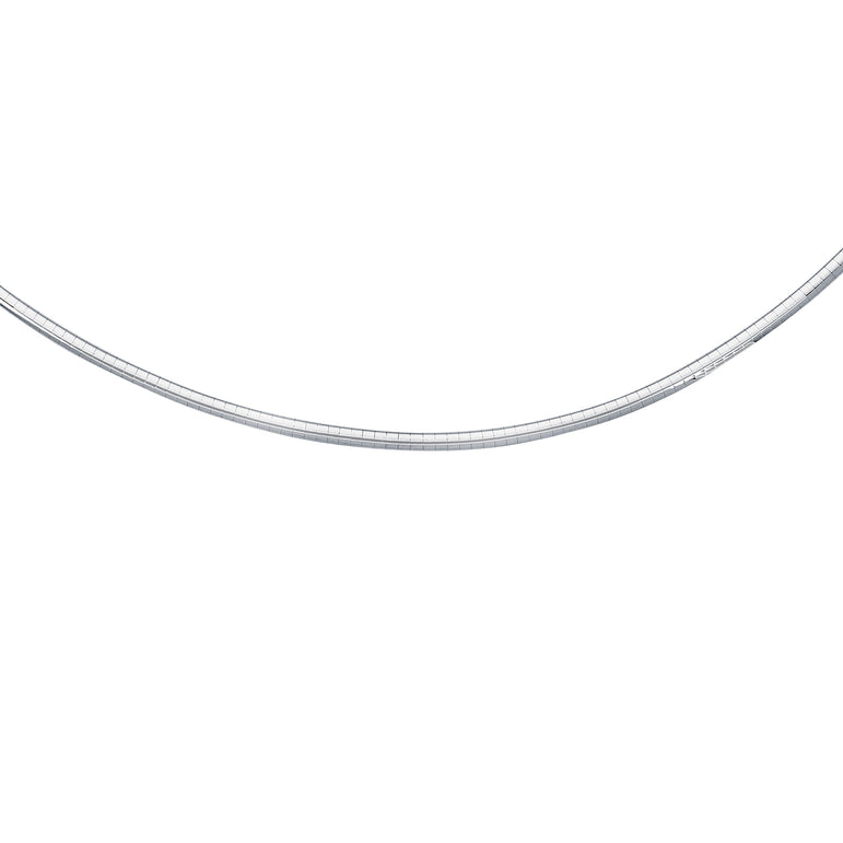 14K Gold 18" 3.3mm Classic Omega -White | Box with Figure 8