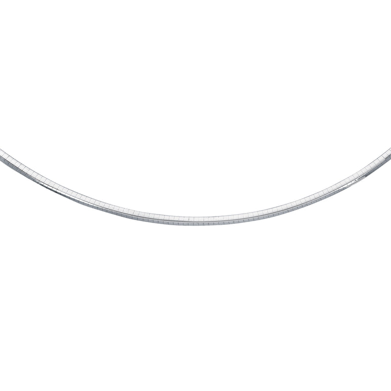 14K Gold 18" 4.4mm Classic Omega -White | Box with Figure 8