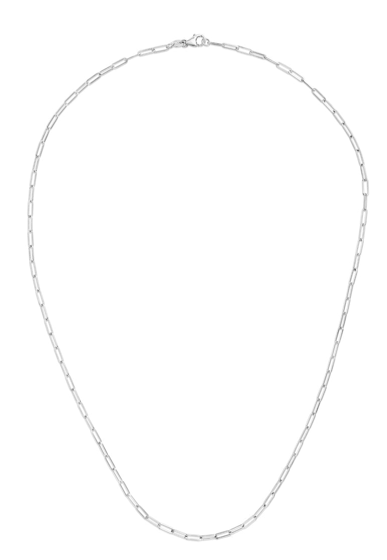14K Gold 2.1mm Paperclip Chain-White | Pear Shaped Lobster