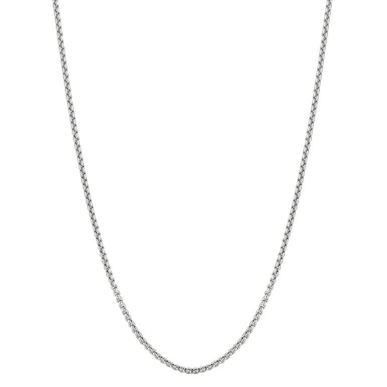 14K Gold 1.8mm Lite Round Box Chain-White | Lobster