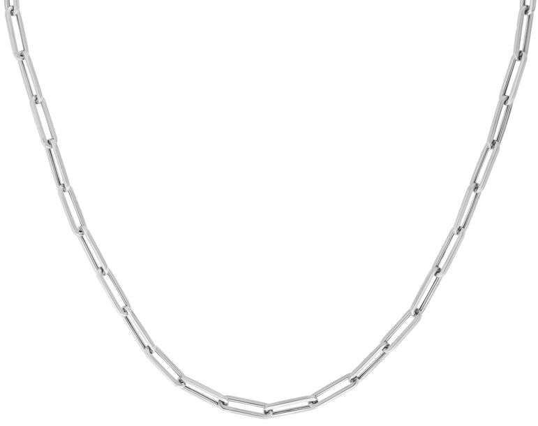 10K Gold 4.2mm Paperclip Chain-White | Lobster