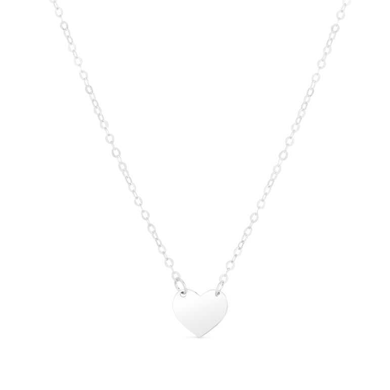14K White Mini Heart Pendant-White | Spring Ring