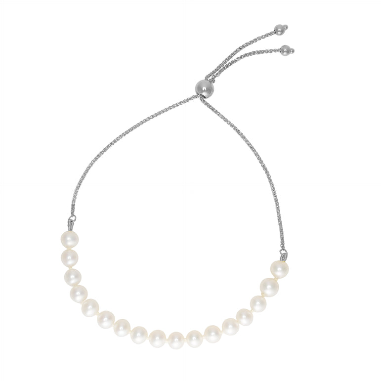 14K Pearl Strand Friendship Bracelet-White | Draw String