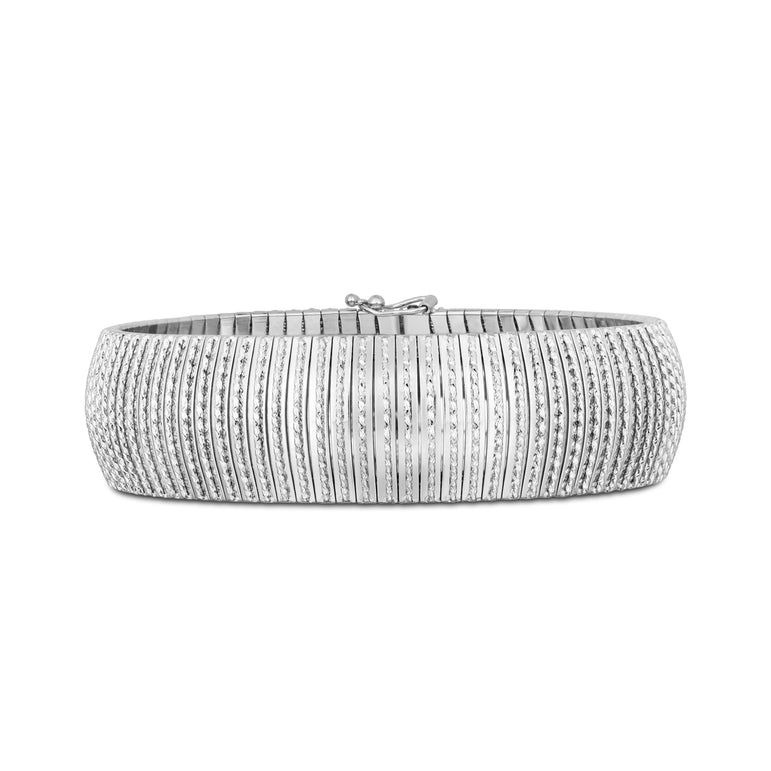 14K Bold Diamanté Flex Bracelet-White | Box with Figure 8