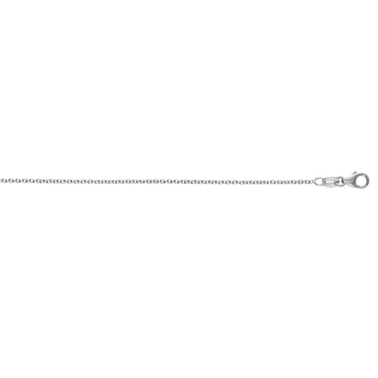 14K 2.4mm Round Cable Chain-White | Lobster