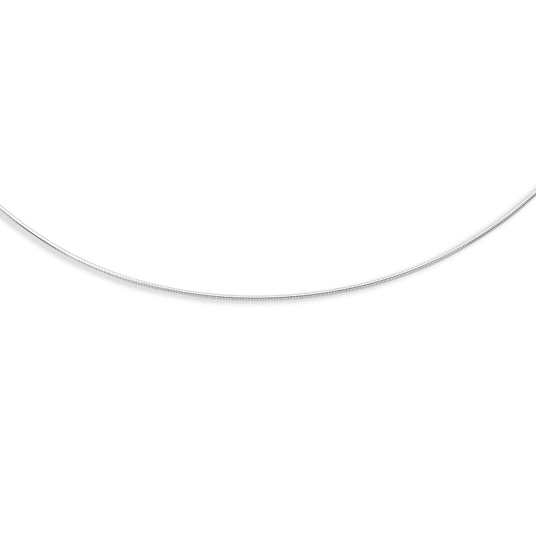 14K Gold 1.5mm Round Omega with Screw Back Lock-White | Lobster