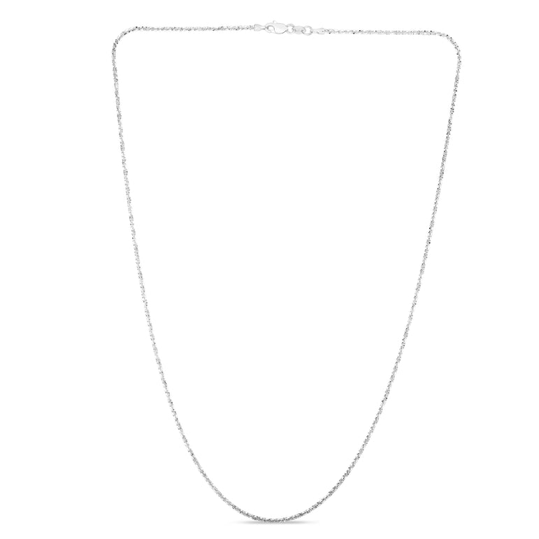 14K Gold 1.5mm Sparkle Chain -White | Lobster