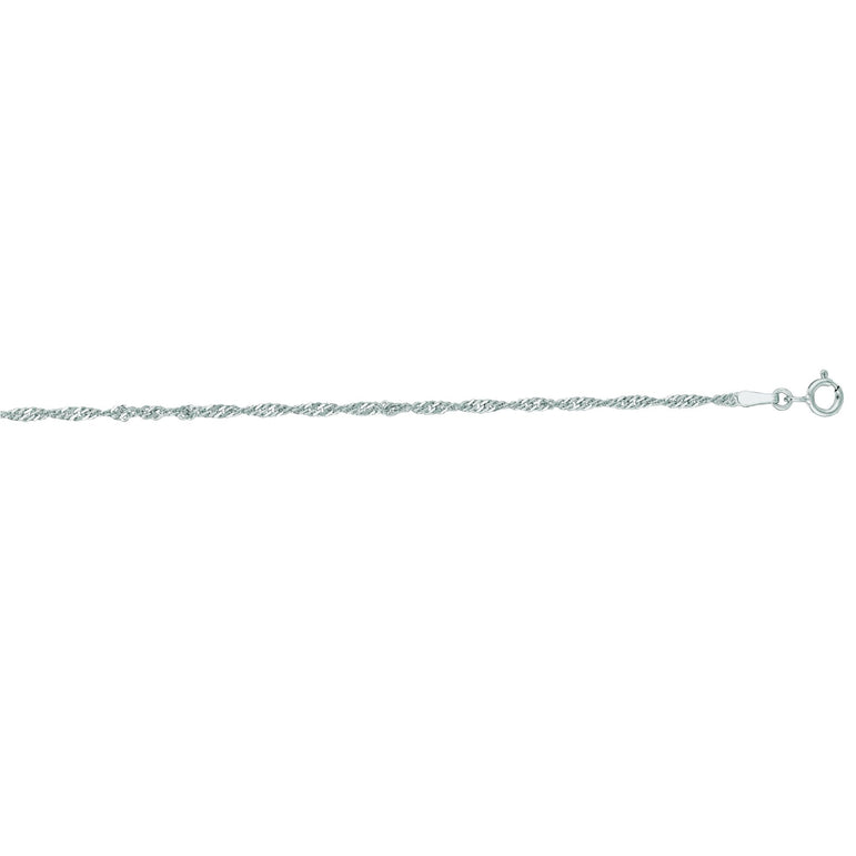 14K Gold 1.8mm Singapore Chain-White | Spring Ring