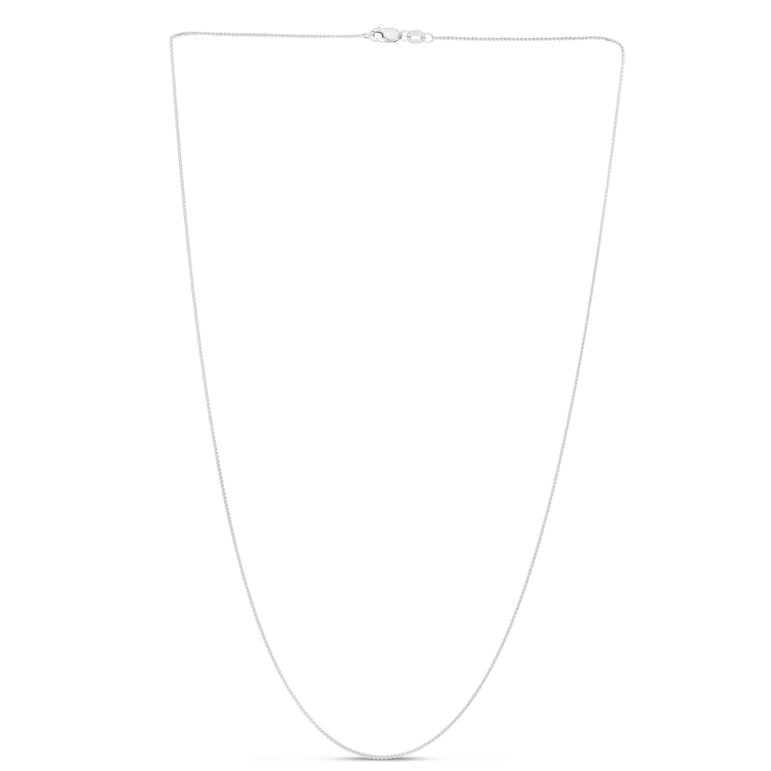 14K Gold .6mm Round Wheat Chain -White | Lobster