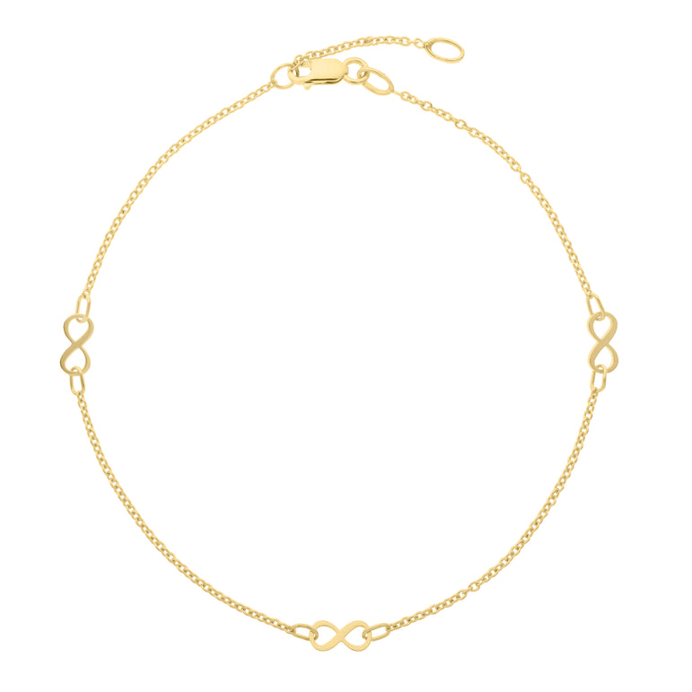 10K Infinity Anklet-Yellow | Lobster