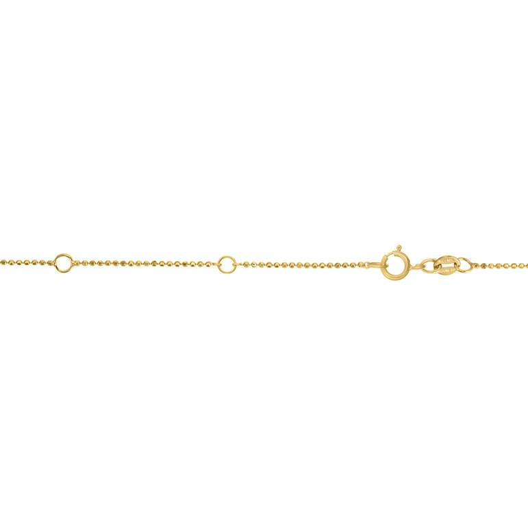 10K .9mm Double Extendable Bead Chain-Yellow | Spring Ring