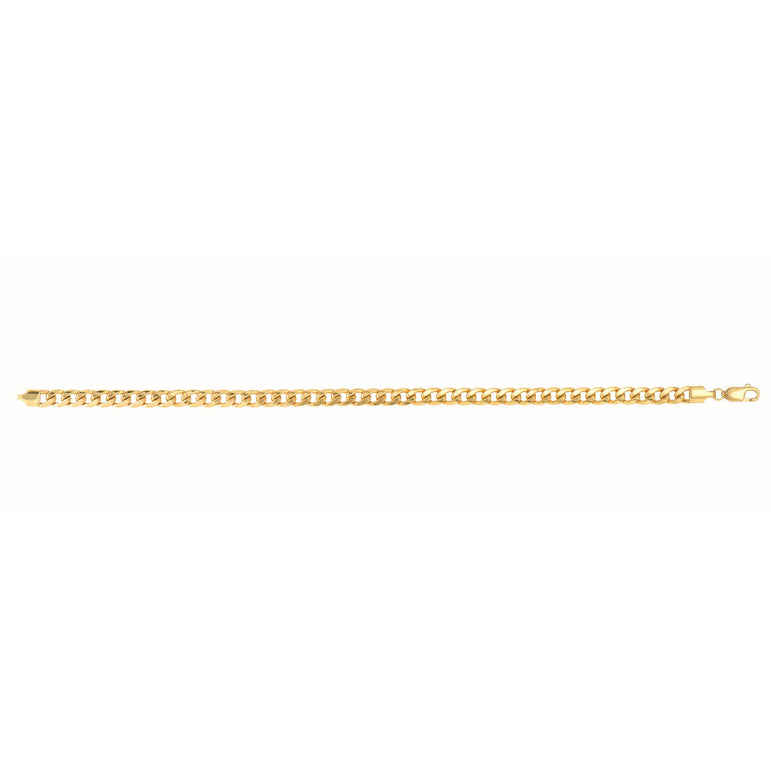 10K Gold 4.5mm Semi-Solid Miami Cuban -Yellow | Lobster