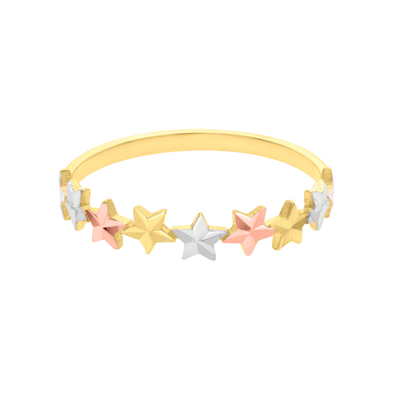 10K Star Ring-Tri-color