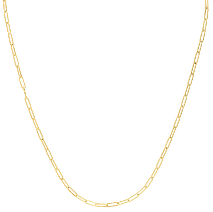 10K Gold 2.5mm Paperclip Chain -Yellow | Lobster