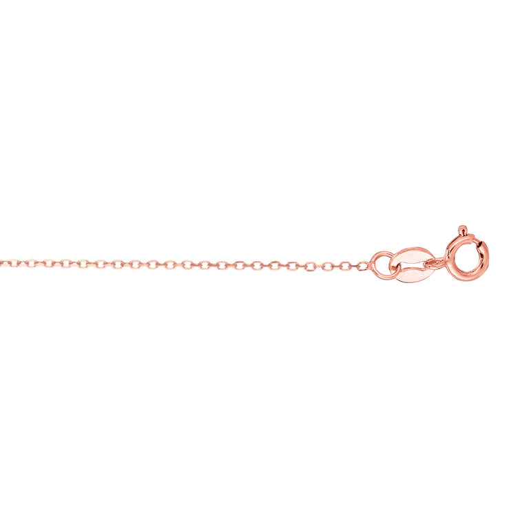 10K Gold 0.68mm Diamond Cut Cable Chain-Rose | Spring Ring