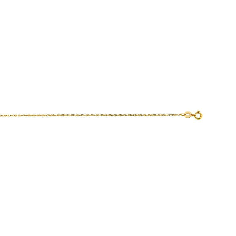 10K Gold .80mm Machine Rope Chain Carded -Yellow | Spring Ring