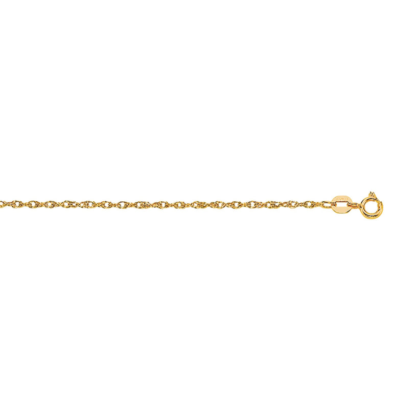 10K Gold .95mm Machine Rope Chain Carded -Yellow | Spring Ring