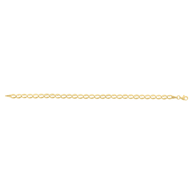 10K Fancy Open Link Bracelet-Yellow | Lobster