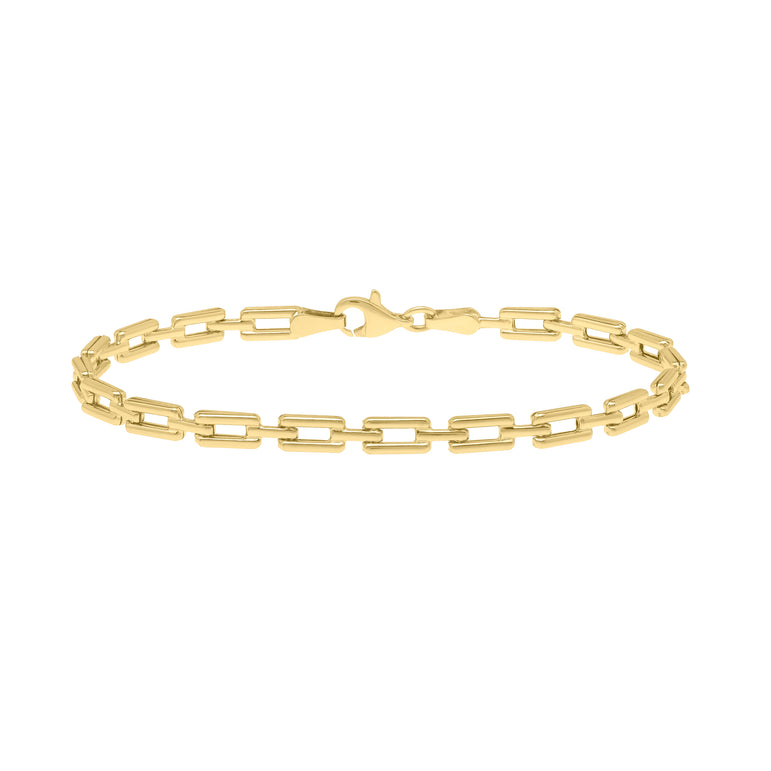 10K Deco Link Bracelet-Yellow | Lobster