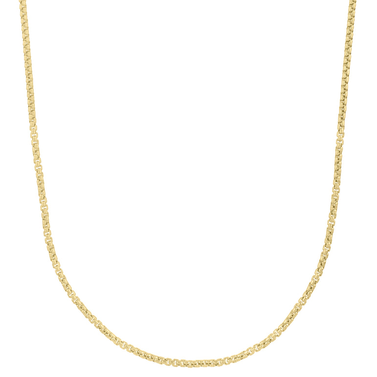 10K Gold 2.5mm Solid Round Box Chain -Yellow | Lobster