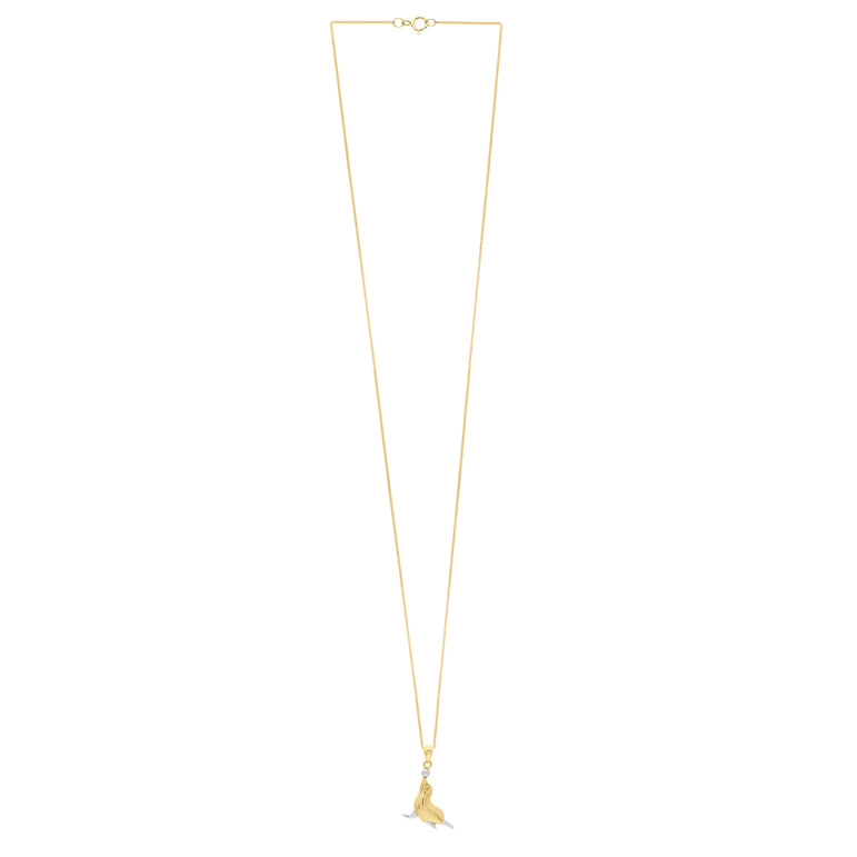 10K Seal Necklace-Two-tone | Spring Ring