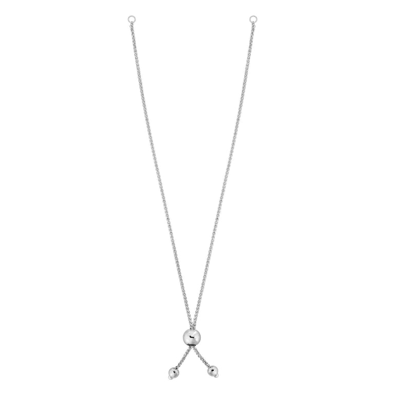 10K Gold Round Wheat Chain with Ball Slide Friendship Bracelet-White | Draw String