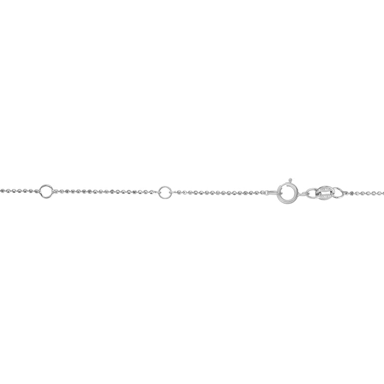 10K .9mm Double Extendable Bead Chain-White | Spring Ring