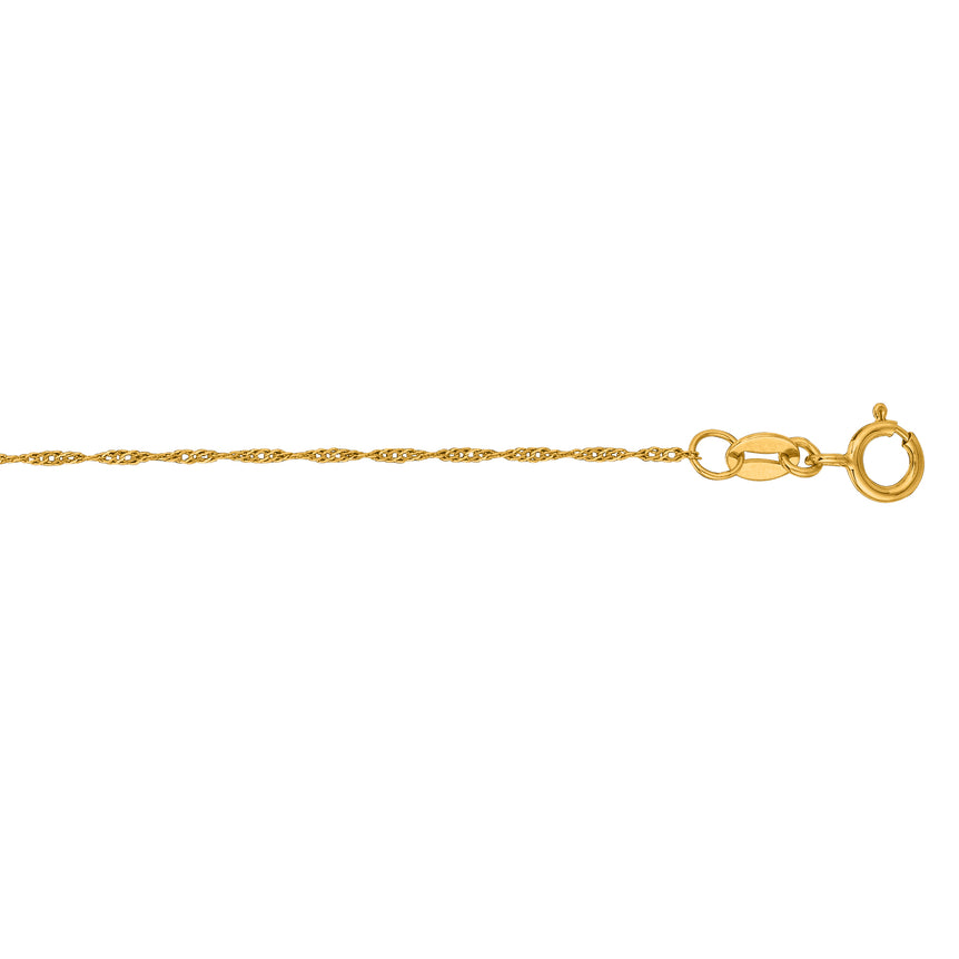 10K Gold .8mm Singapore Chain -Yellow | Spring Ring