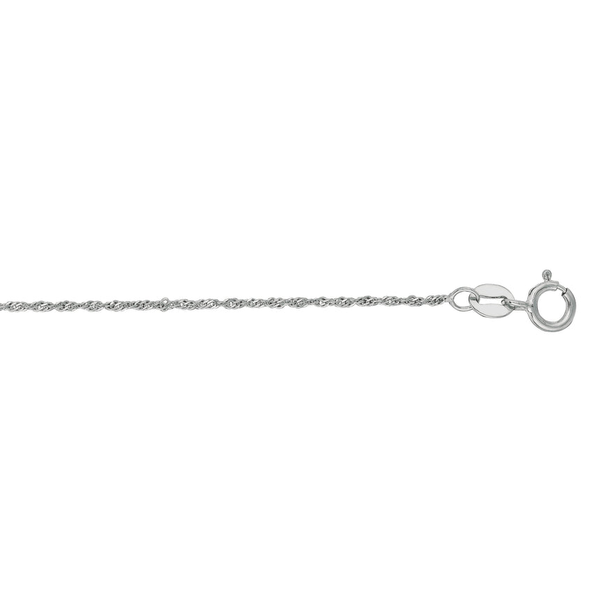 10K Gold 1.1mm Singapore Chain-White | Spring Ring