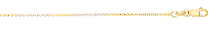10K Gold 0.87mm Diamond Cut Cable Chain-Yellow | Lobster