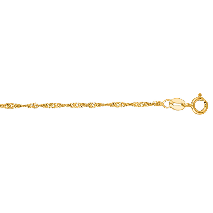 10K Gold 1.5mm Singapore Chain-Yellow | Spring Ring