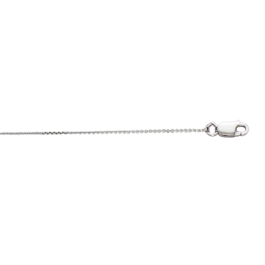10K Gold 0.87mm Diamond Cut Cable Chain-White | Lobster